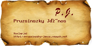 Pruzsinszky János névjegykártya