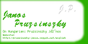 janos pruzsinszky business card
